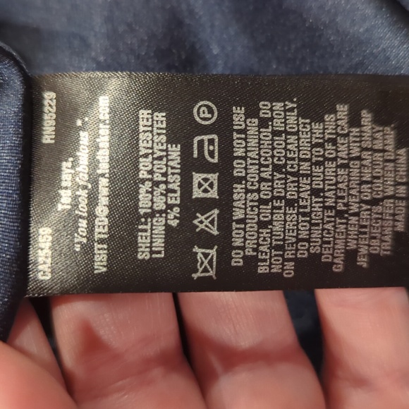 Ted Baker Blushing Rose Geo Dress with added blue panel to hem - Picture 15 of 16